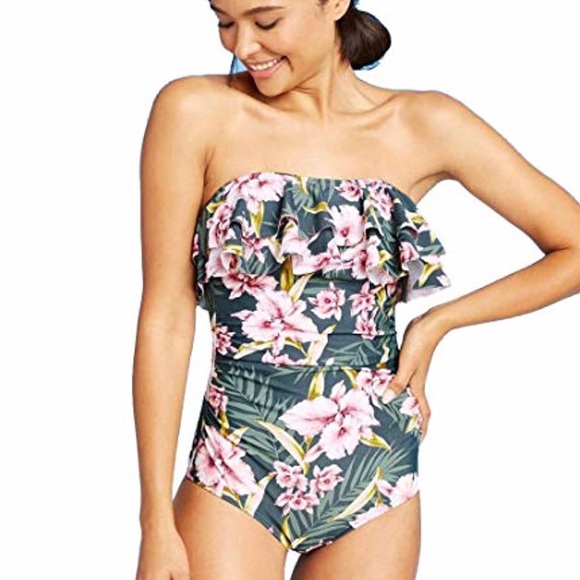 🌸NWT TROPICAL HIGH COVERAGE SWIMSUIT - Picture 2 of 10